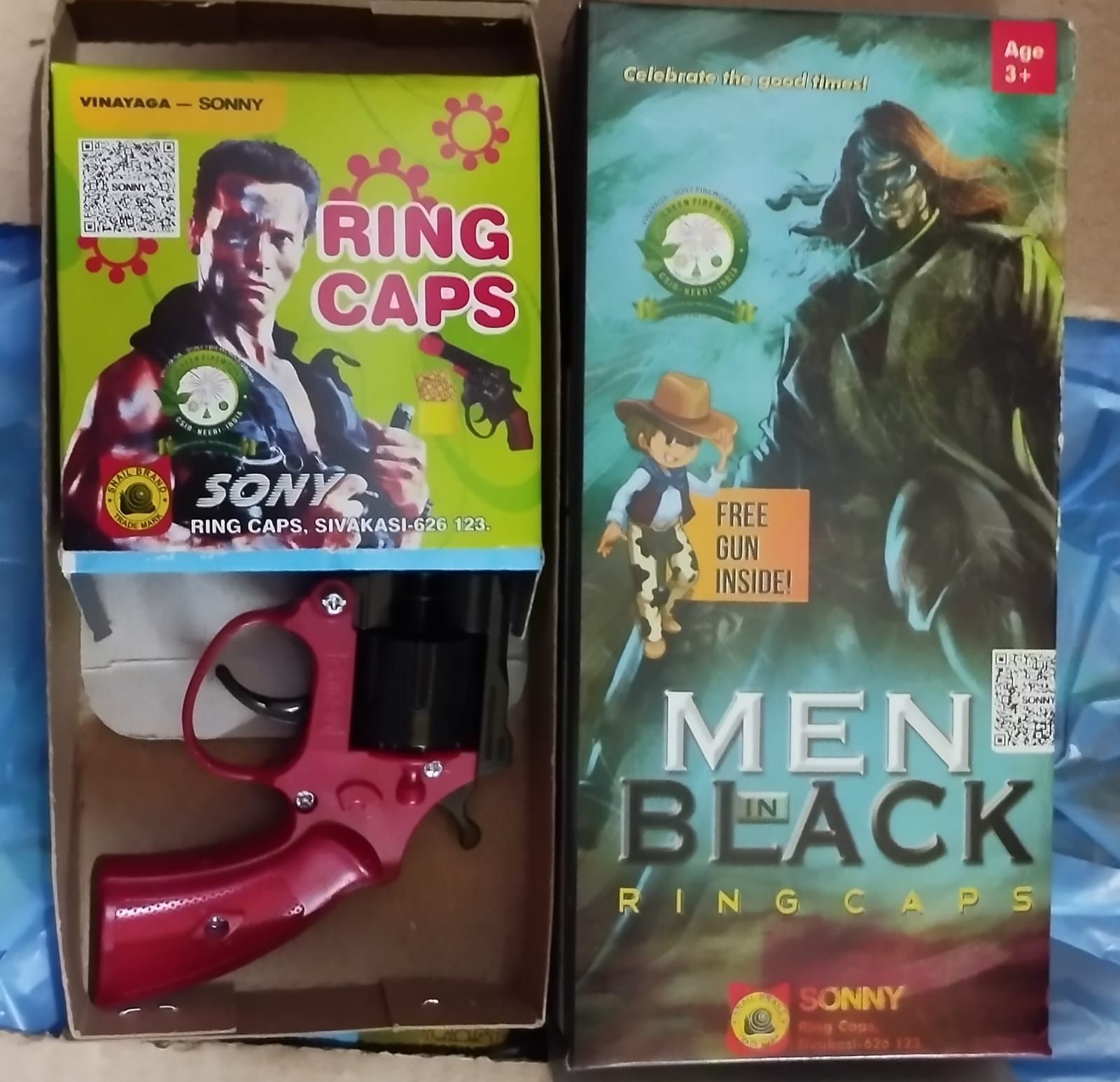 Men Black Ring Cap gun